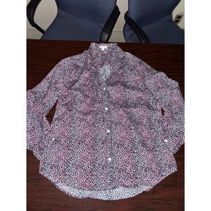 Tyler Boe Button Up Pink Leopard Print Long Sleeve Collared Shirt Size X-Large